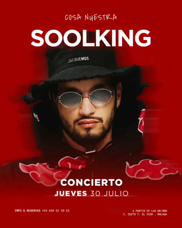 Cartel del concierto de Soolking en Cosa Nuestra