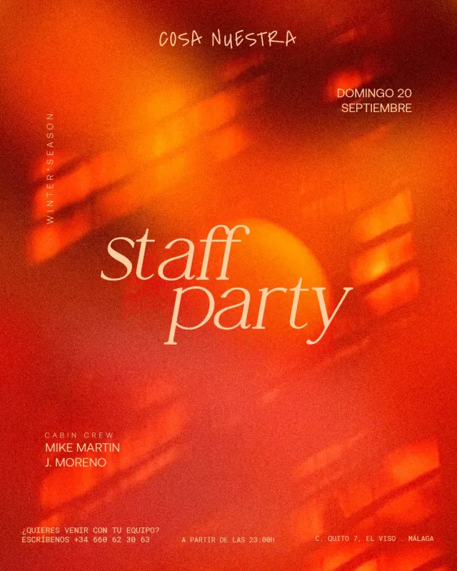 Cartel de Staff Party en Cosa Nuestra